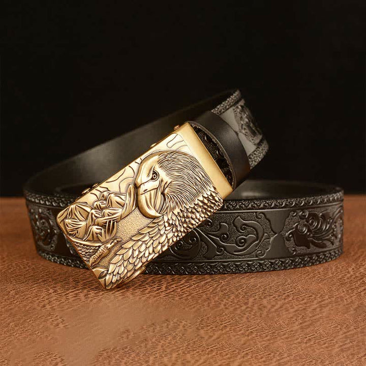 Men's Landscape Animal Eagle Leather Belt