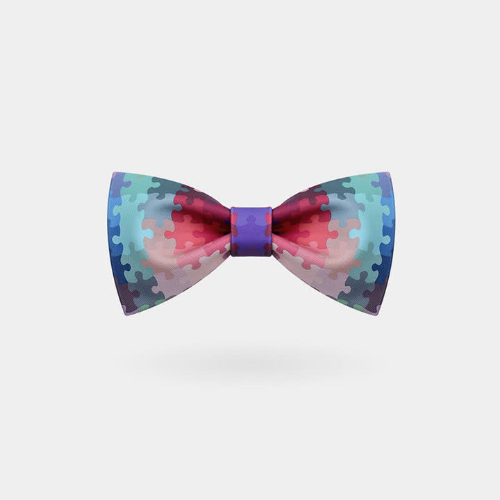 Men's Multicolor Block Puzzle Bow Tie