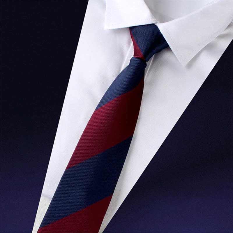 Men's Color Block Zipper Tie Wide Striped Necktie