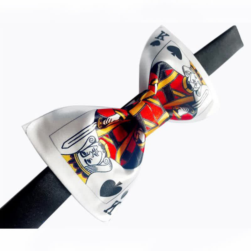 Men's Poker Heart Spade Bow Tie