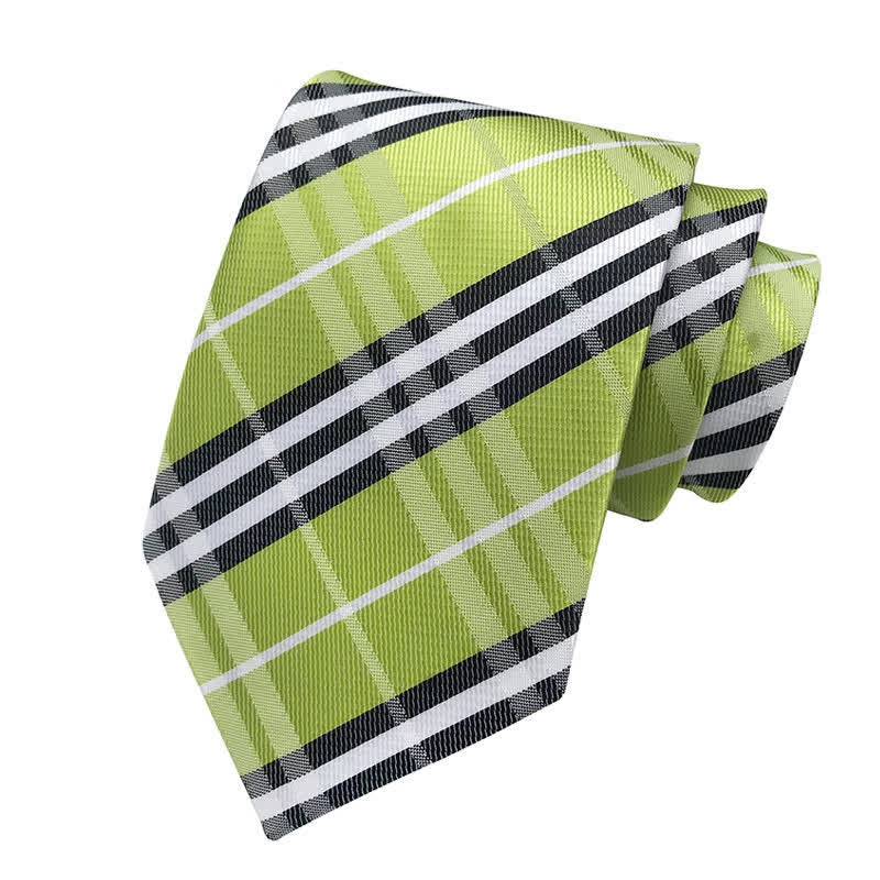 Men's Classic Scottish Plaid Necktie - LawnGreen - image 6