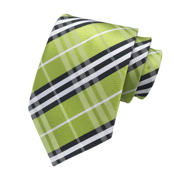 Men's Classic Scottish Plaid Necktie - LawnGreen - image 6