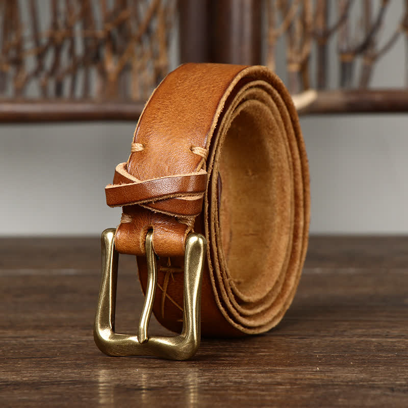 Men's Vintage Carving Crack Leather Belt