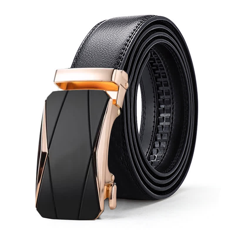 Men's Luxury Embossed Automatic Buckle Leather Belt - Style #5 - Gold - 46 - image 15