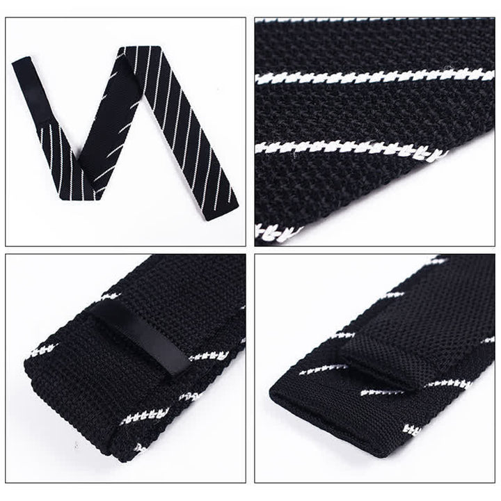 Men's Diagonal Striped Knitted Necktie