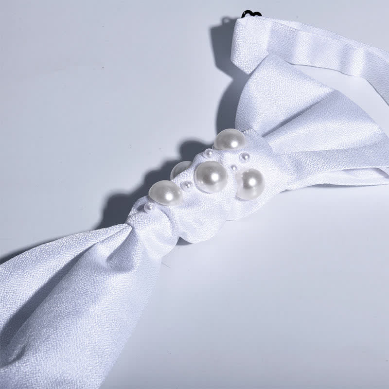 Men's Vintage Look Pearls Wedding Necktie - image 8