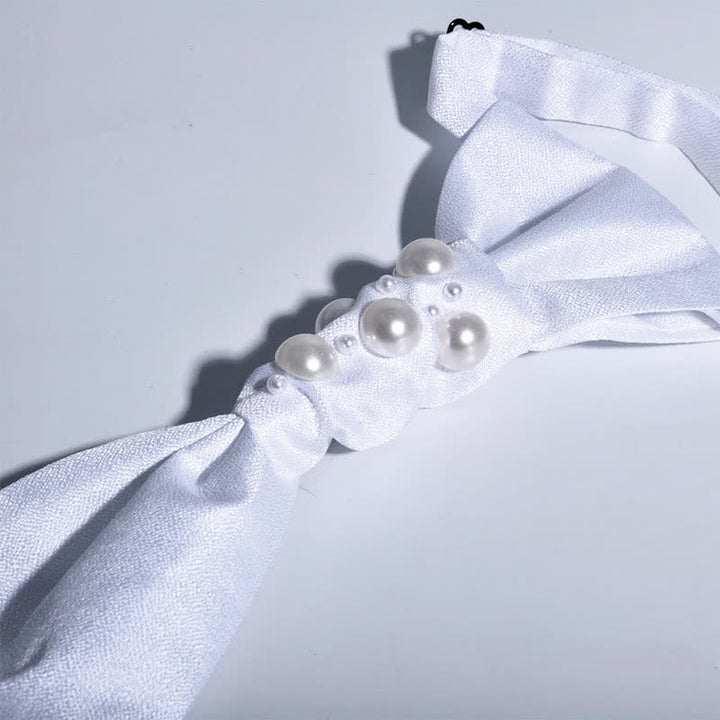 Men's Vintage Look Pearls Wedding Necktie - image 8