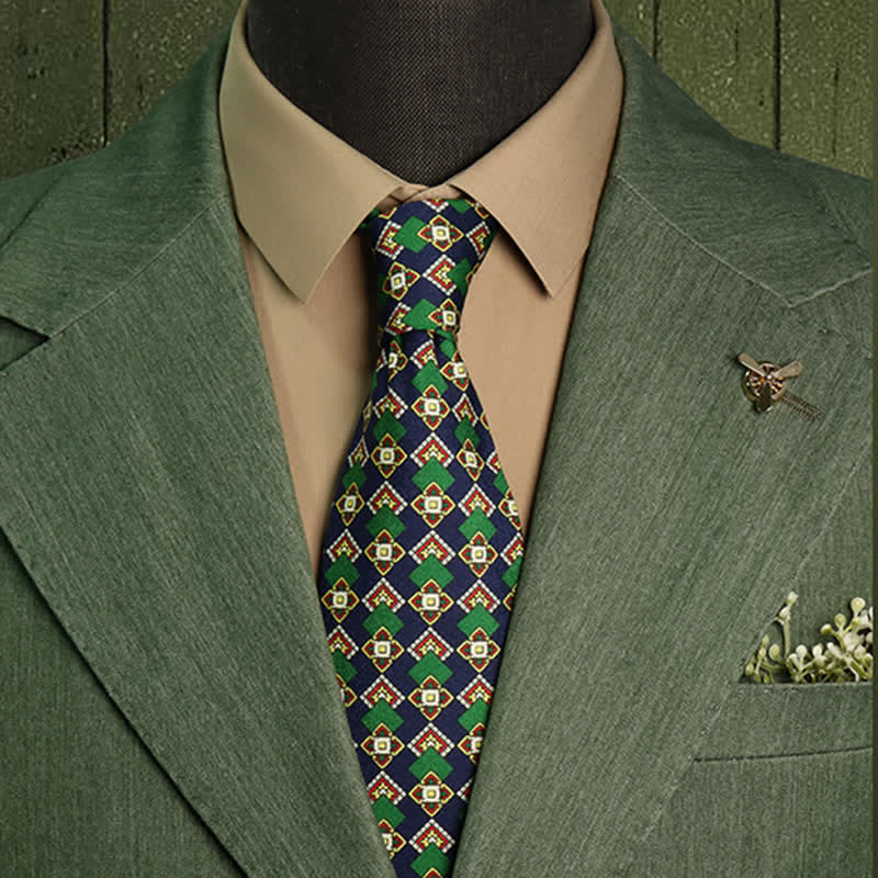 Men's Luxurious Medallion Geometric Necktie - image 0