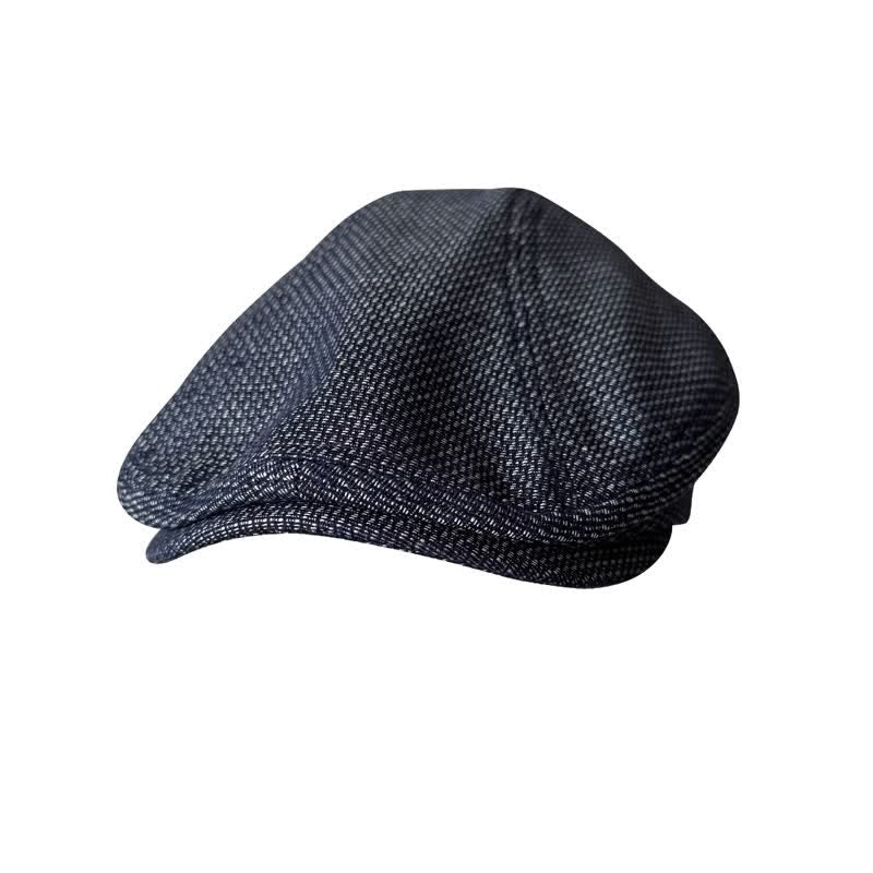 Painter Navy Linen Beret Flat Cap