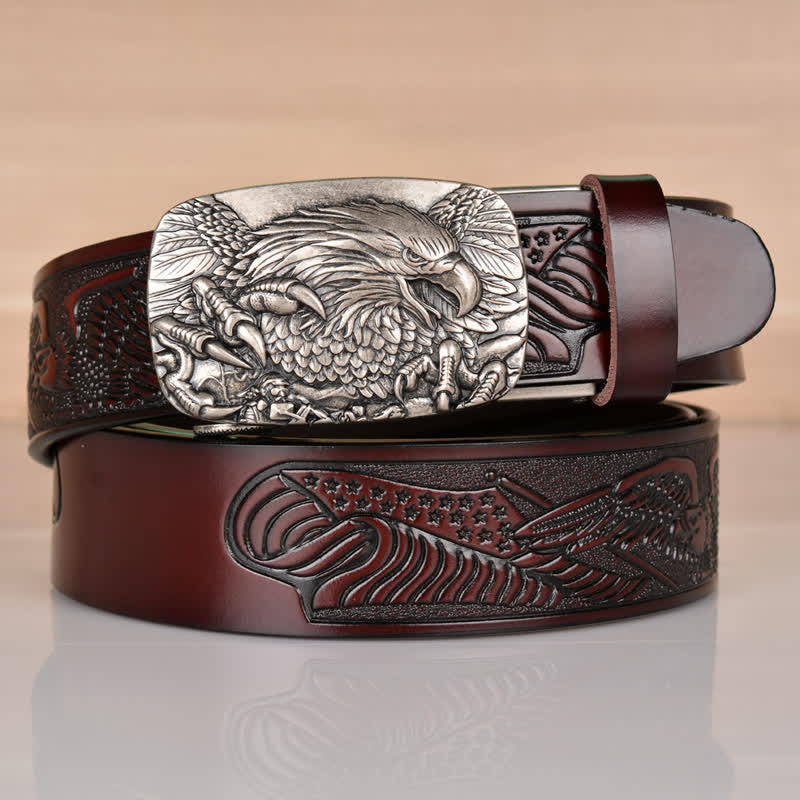 Men's Mighty Eagle Sharp Claw Automatic Buckle Leather Belt