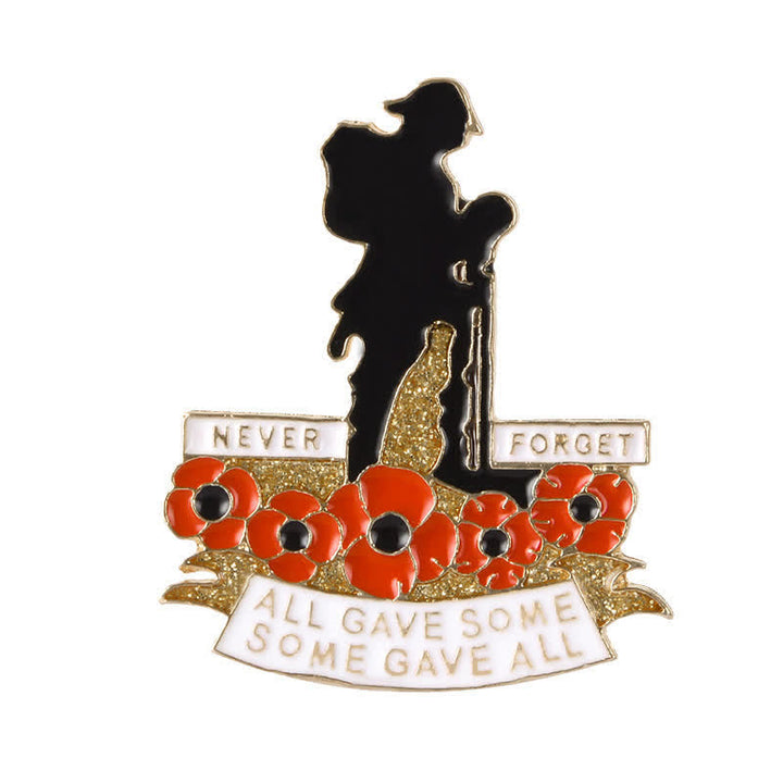 Unisex Memorial British Soldier Poppy Brooch