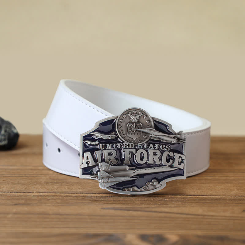 Men's DIY United States Air Force Buckle Leather Belt