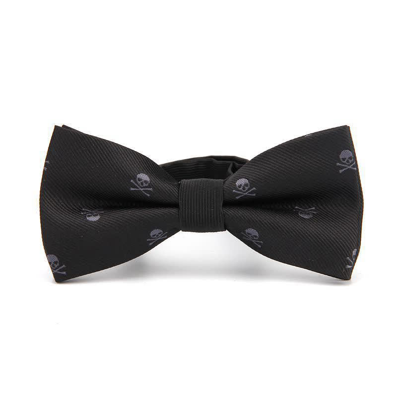 Men's Halloween Skeleton Cross Bones Bow Tie