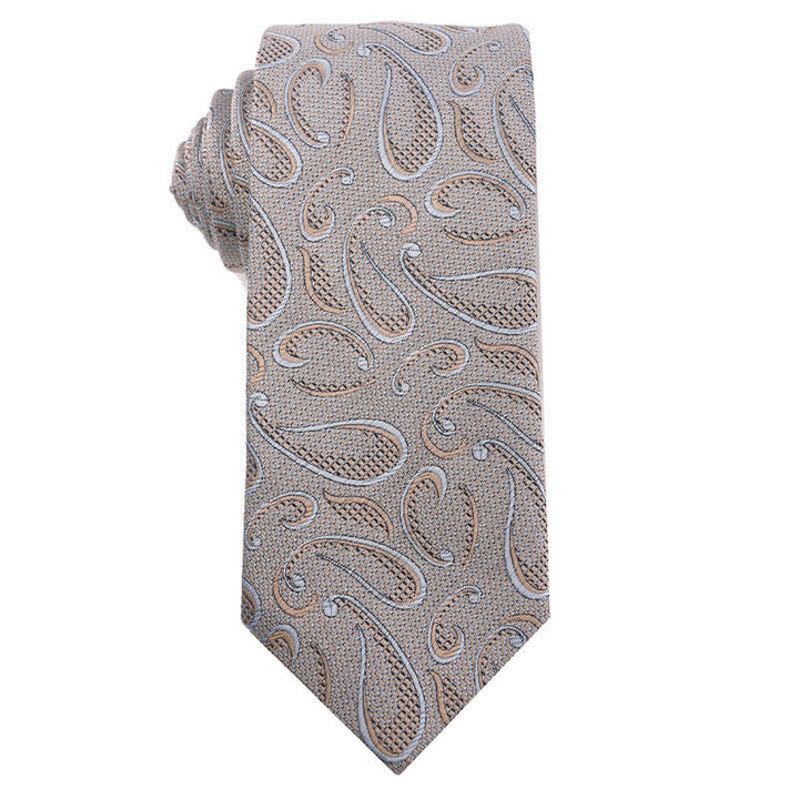 Men's British Khaki Champagne Series Necktie - Paisley - image 7