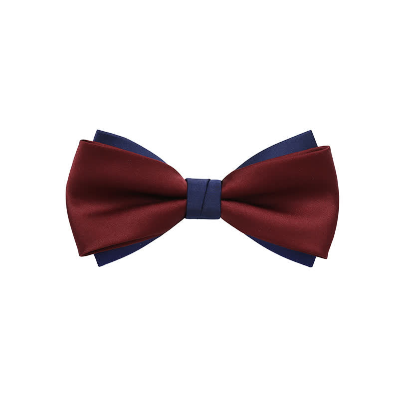 Men's Double-Layers Color Clash Bow Tie