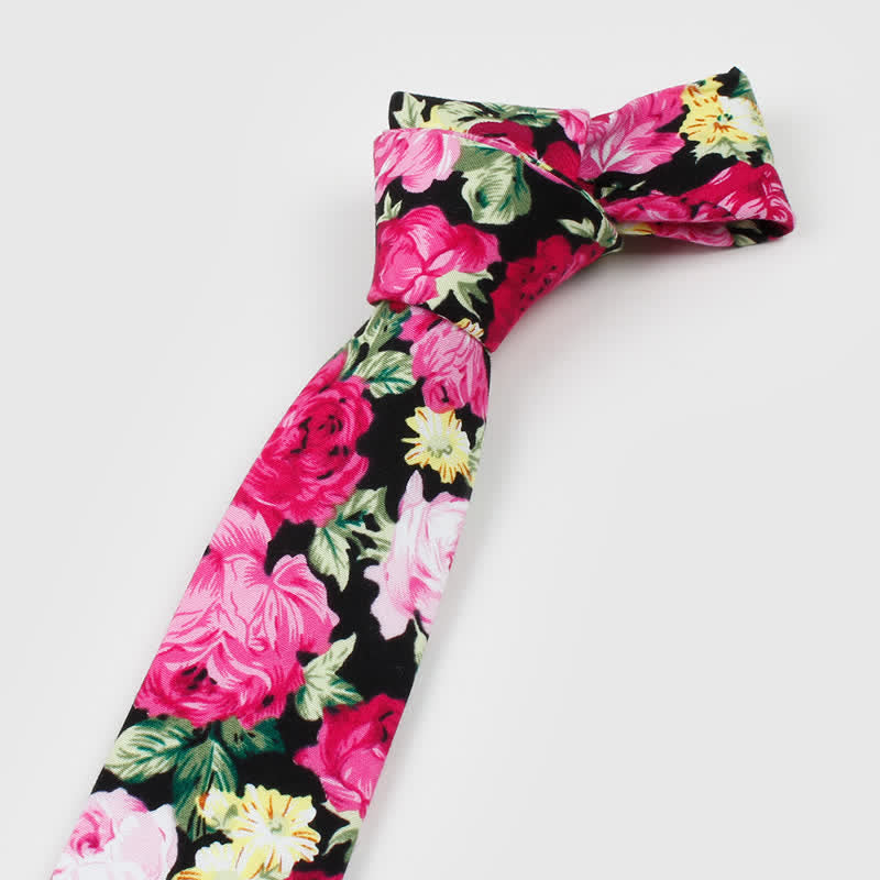 Men's Floral Printed Cotton Necktie