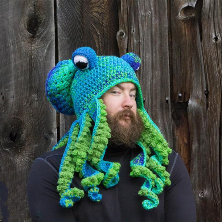 Novelty Octopus Tentacles Big Eyeball Knitted Hat