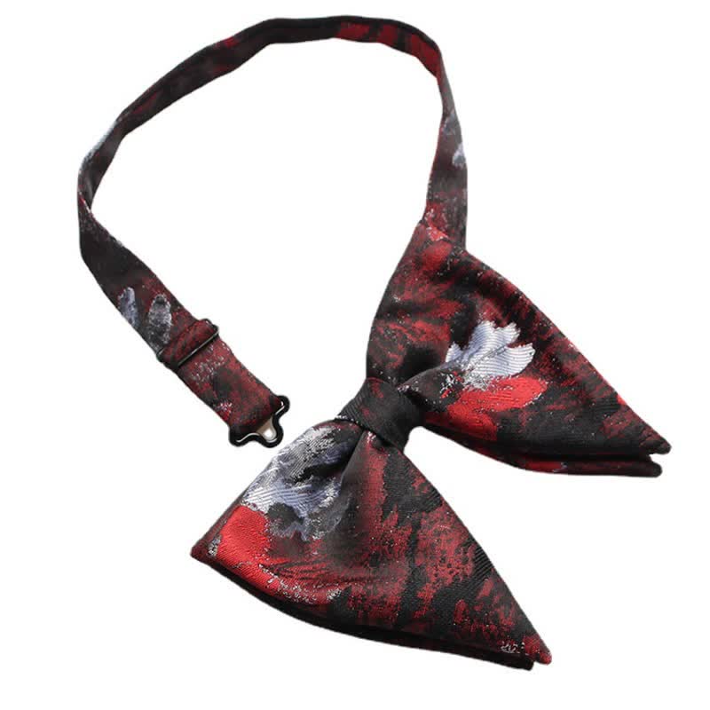 Men's Abstract Floral Oversized Pointed Bow Tie