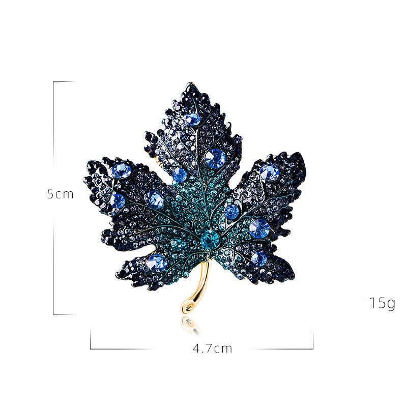 Women's Rhinestone Crystal Maple Leaf Brooch