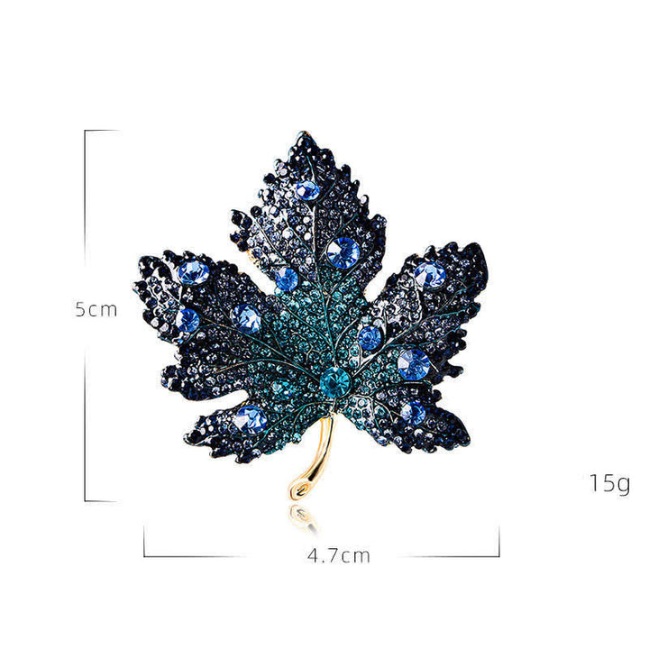 Women's Rhinestone Crystal Maple Leaf Brooch