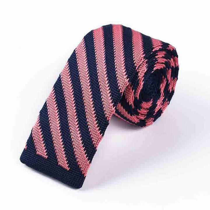 Men's Diagonal Striped Knitted Necktie