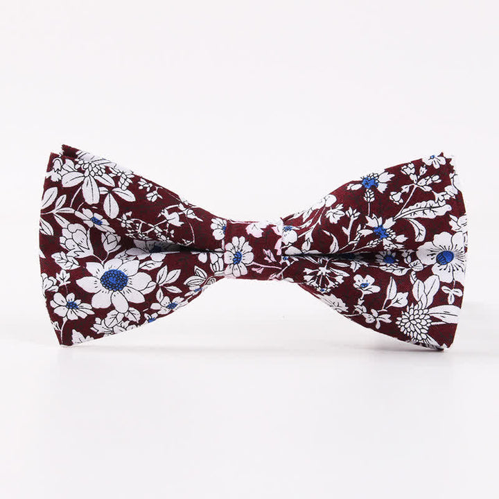 Men's Cotton Forest Floral Printing Bow Tie