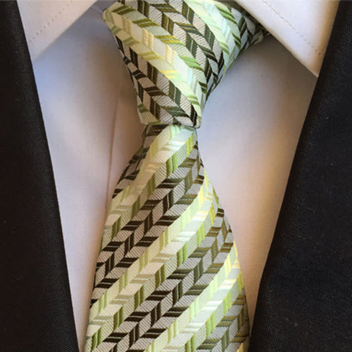 Men's Broken Fish Bone Striped Necktie