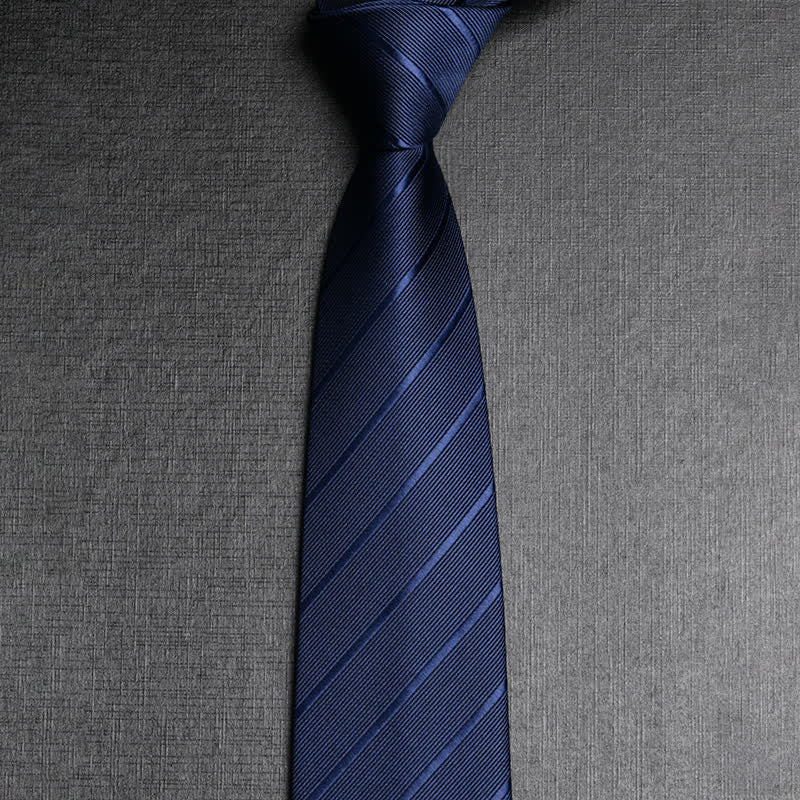 Men's Dark Colored Twill Business Necktie - Blue - image 4