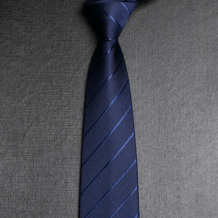 Men's Dark Colored Twill Business Necktie - Blue - image 4