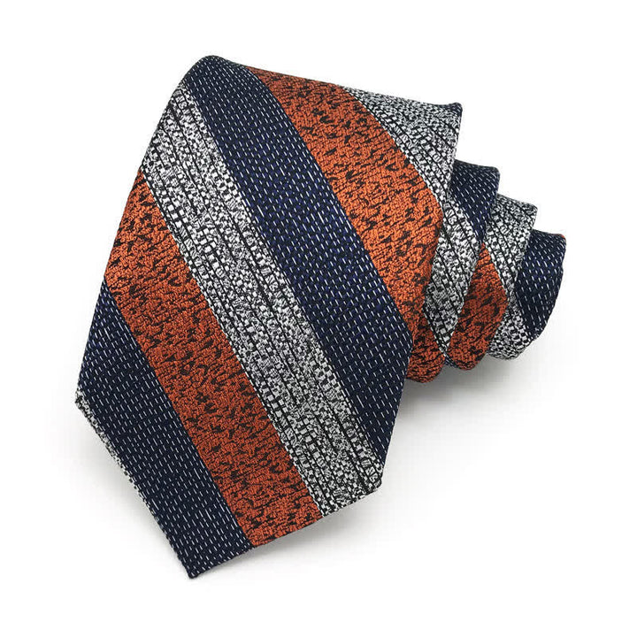 Men's Wide Block Multi Striped Necktie