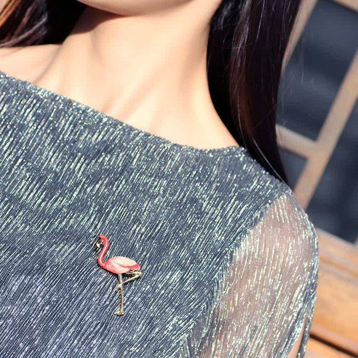 Women's Exotic Enamel Flamingo Brooch