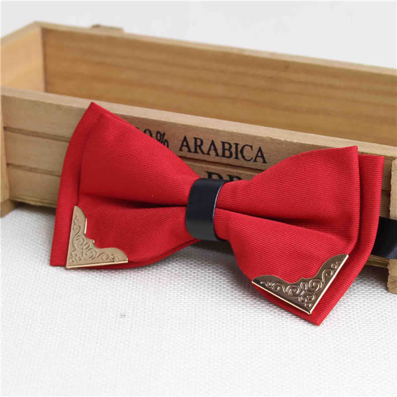 Men's Classic Metal Gold Bow Tie