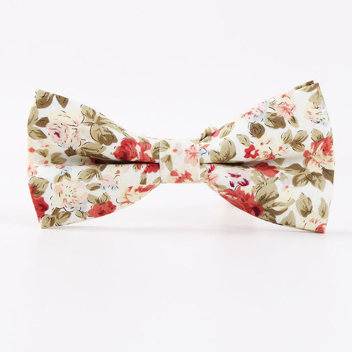 Men's Cotton Forest Floral Printing Bow Tie