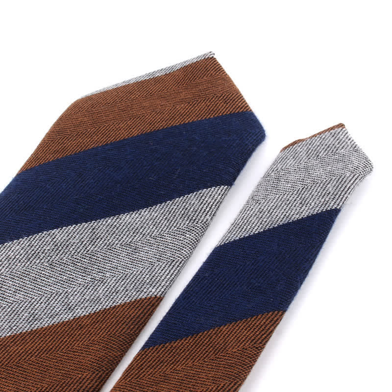 Men's British Soft Wool-like Striped Necktie