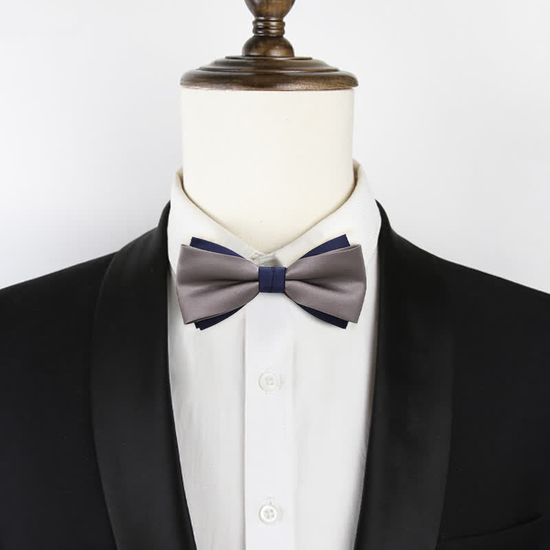 Men's Double-Layers Color Clash Bow Tie