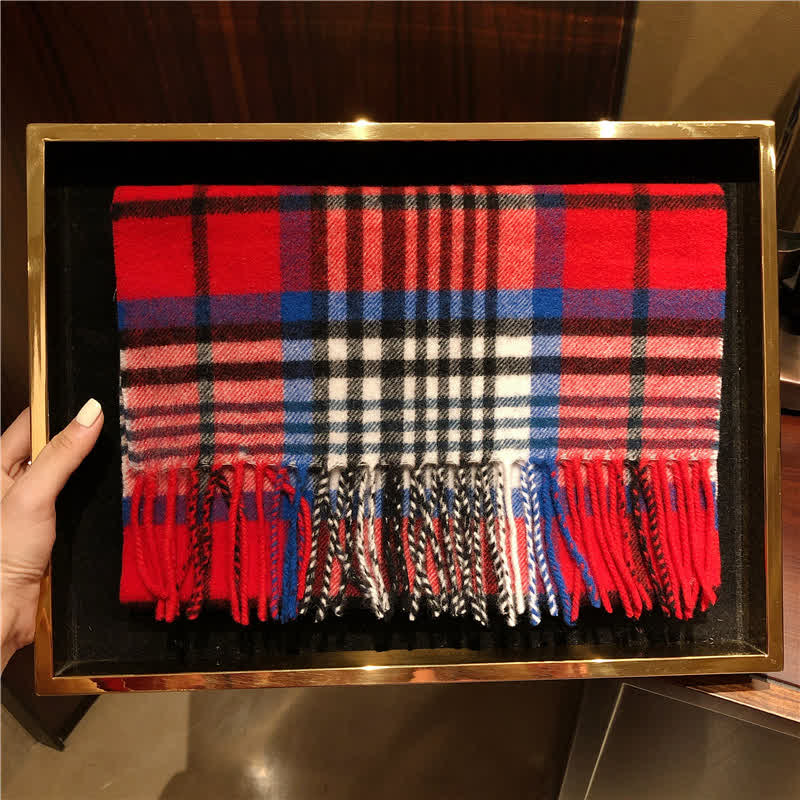 Unisex Lamb Edinburgh Big Warm Plaid Scarf - #6 - image 12