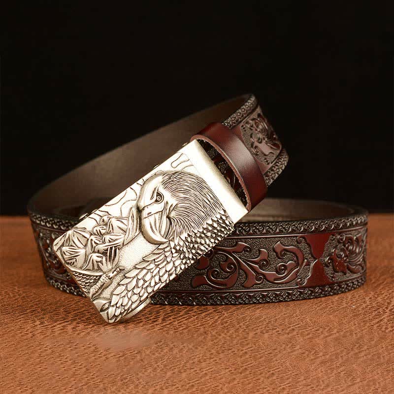 Men's Landscape Animal Eagle Leather Belt