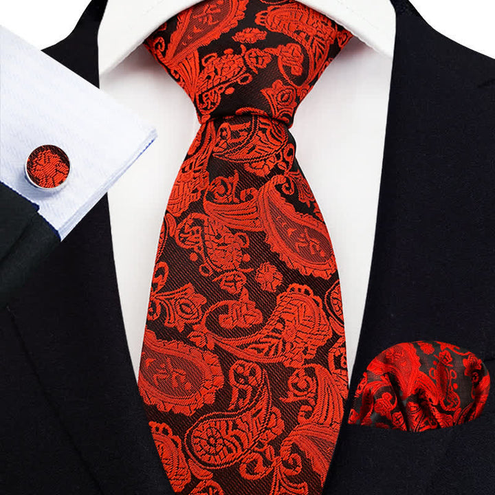 3Pcs Men's Exotic Paisley Necktie Set