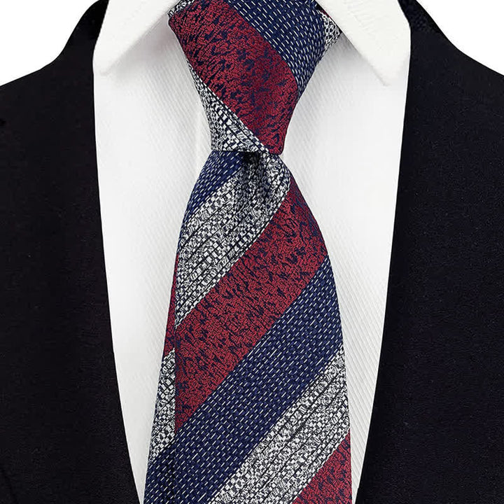 Men's Wide Block Multi Striped Necktie