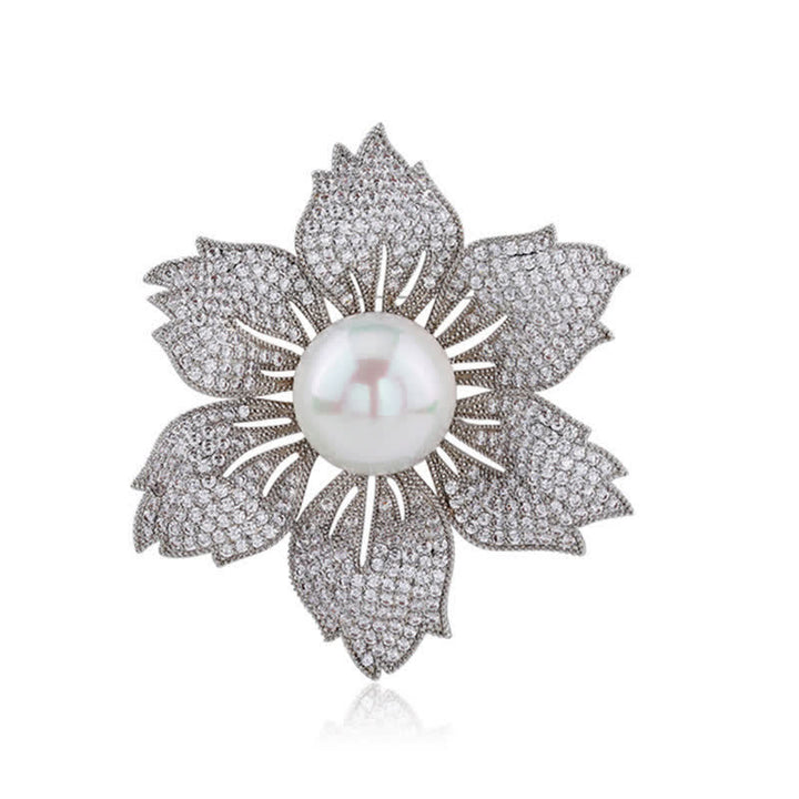 Women's Bright Pearl Luxury Bauhinia Brooch