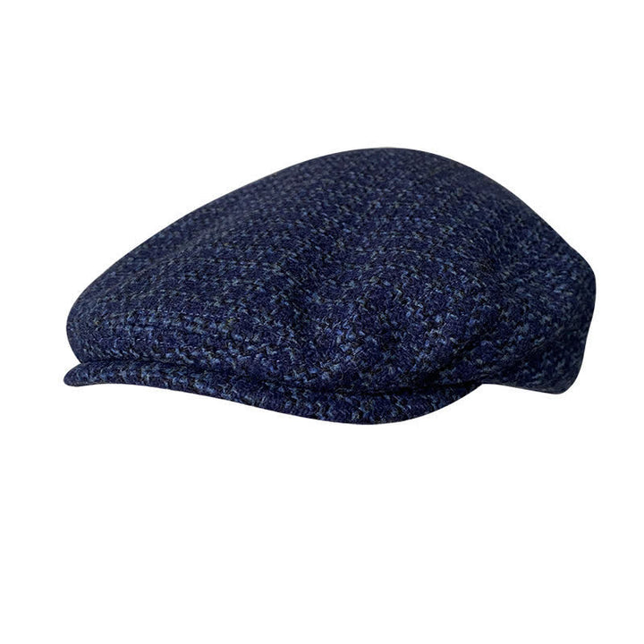 Navy Blue Chequer Autumn Winter Beret Cap