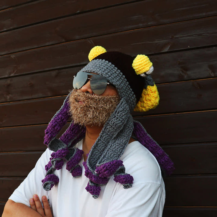 Novelty Octopus Tentacles Big Eyeball Knitted Hat