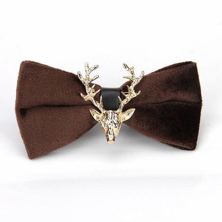 Men's Reindeer Head Velvet Bow Tie