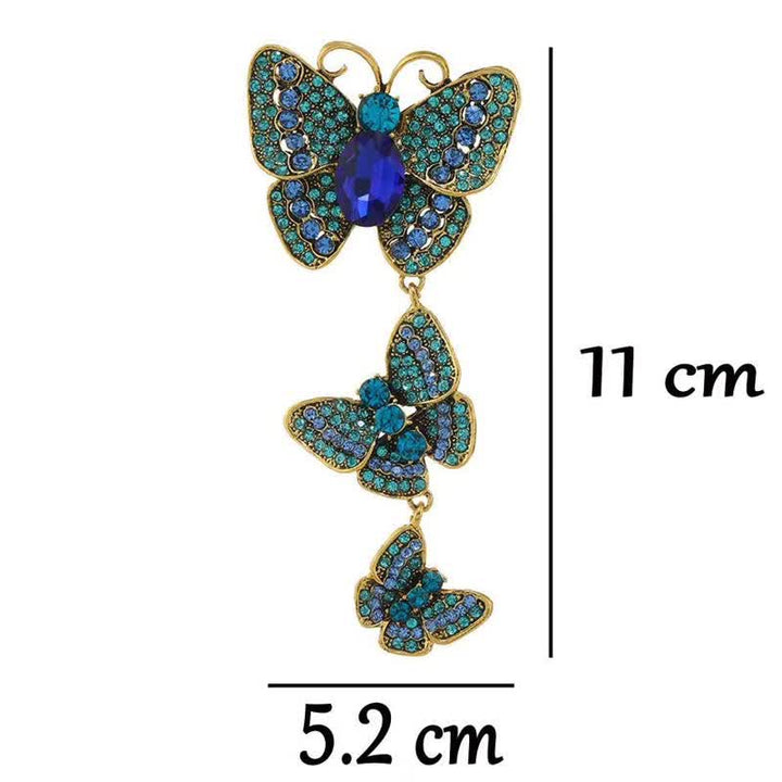 Women's Playful Triple Butterflies Brooch