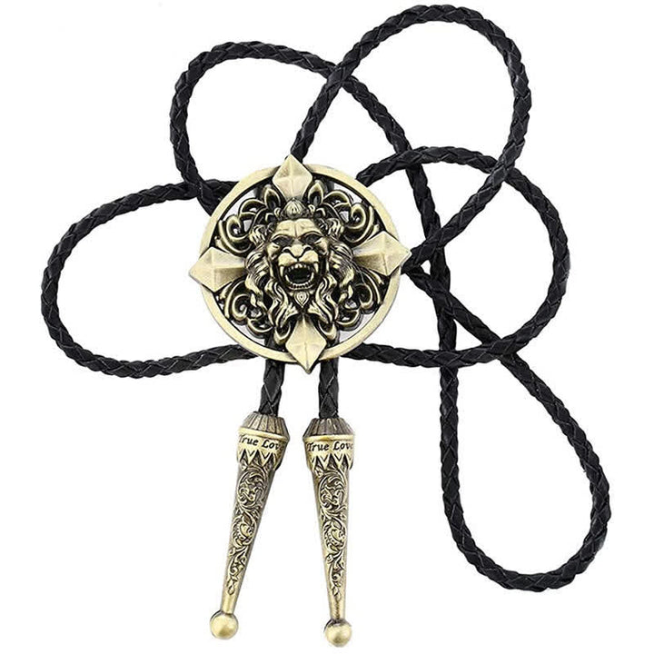 Novelty Animal Shape Howling Lion Bolo Tie