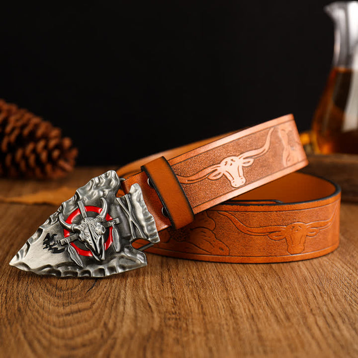 Men's Domineering Bull Head Ethnic Style Leather Belt