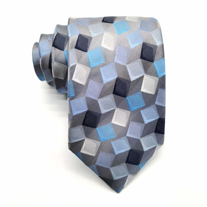 Men's Colorful Geometric Square Pure Silk Necktie