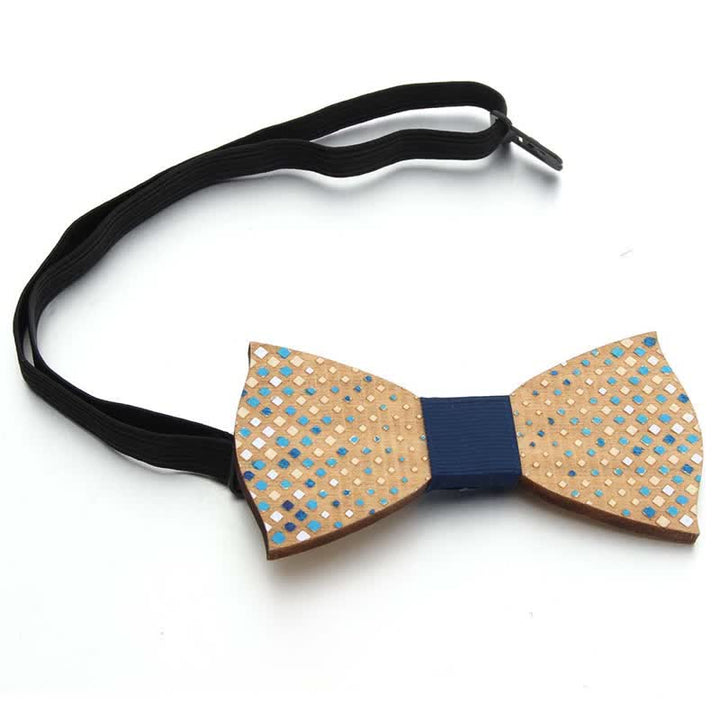 Men's Puzzle Pieces Painting Wooden Bow Tie