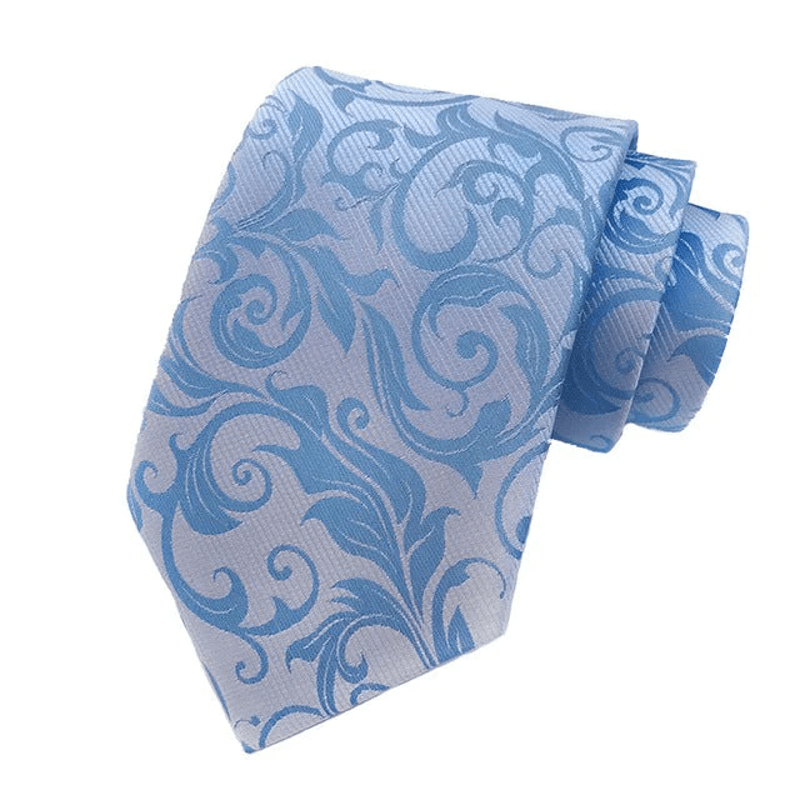 2Pcs Men's Plant Swirl Floral Necktie Set