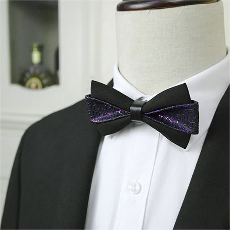 Men's Flame PU Leather Bow Tie